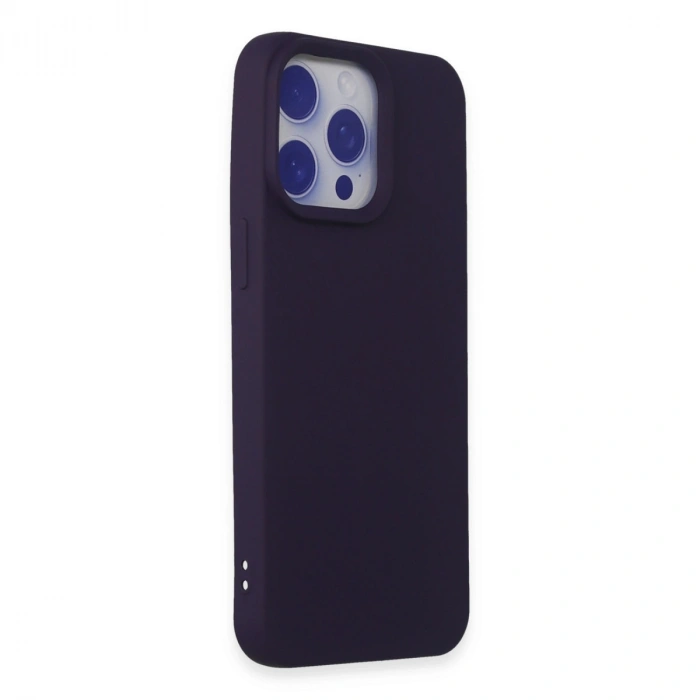 Apple İphone 15 Pro Max Kılıf Nano İçi Kadife Silikon - Mor