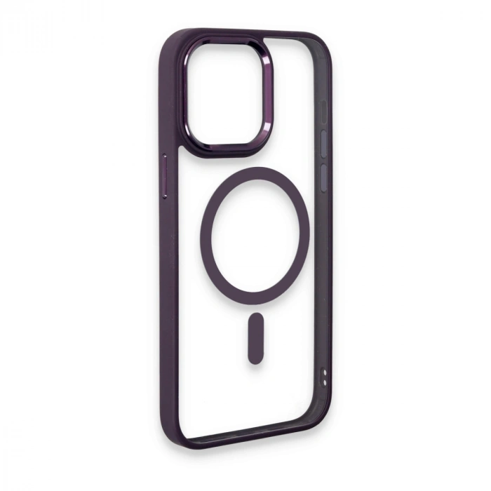Apple İphone 15 Pro Max Kılıf Room Magneticsafe Silikon - Derin Mor