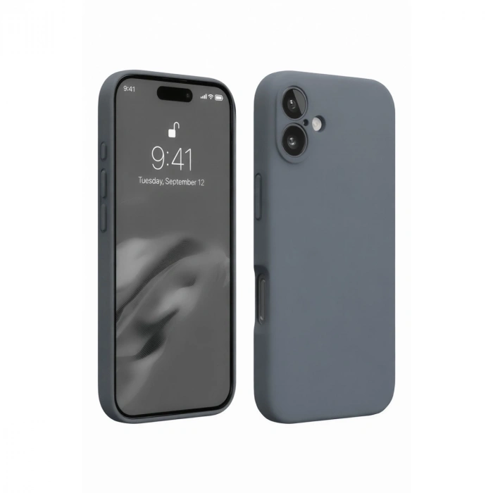 Apple İphone 16 Plus Kılıf Nano İçi Kadife Silikon - Gri