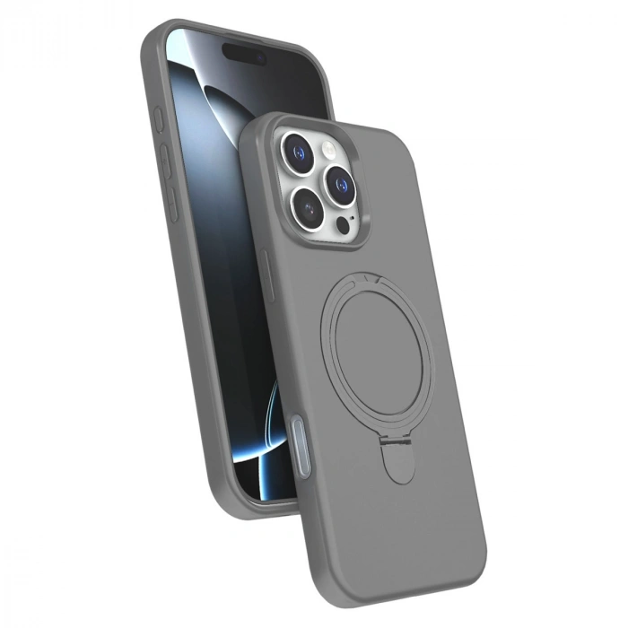 Apple İphone 16 Pro Max Regal Magsafe Standlı Kapak - Titan Gri