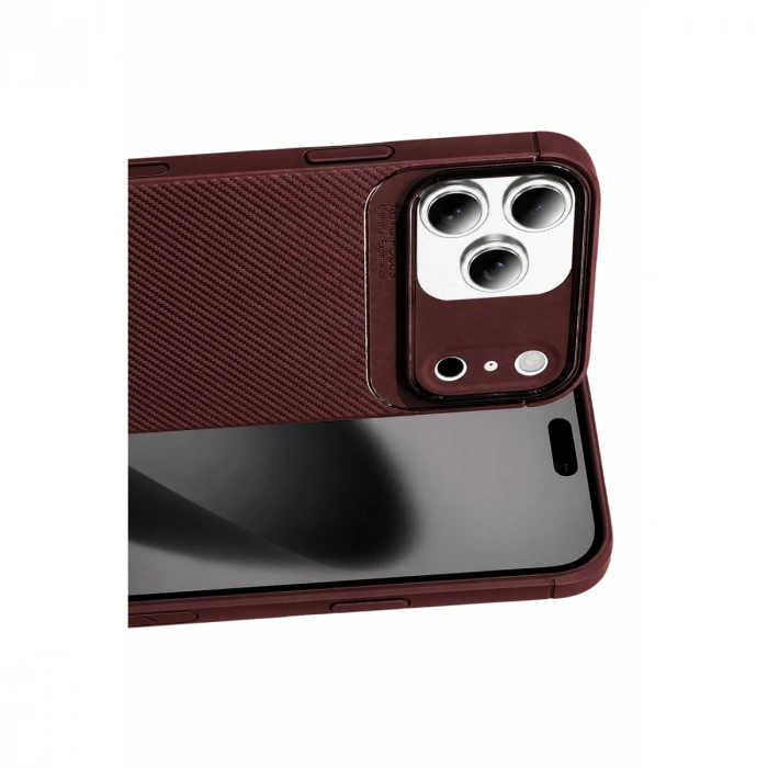 Apple İphone 17 Pro Max Auto Focus Karbon Kapak - Bordo