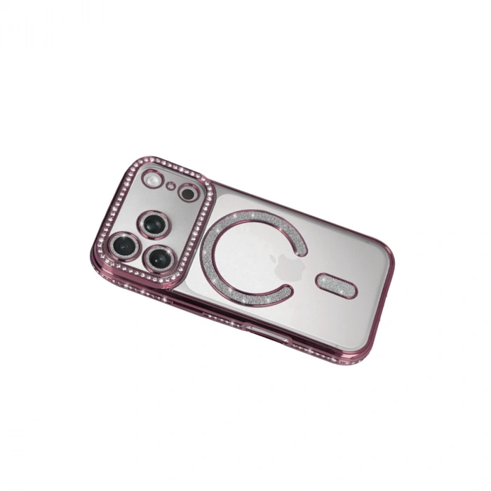 Apple İphone 17 Pro Max Joke Simli Magneticsafe Kılıf - Pembe