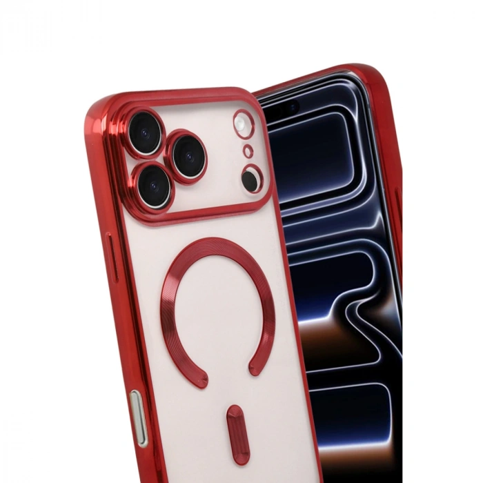 Apple İphone 17 Pro Max Kross Magneticsafe Kapak - Kırmızı