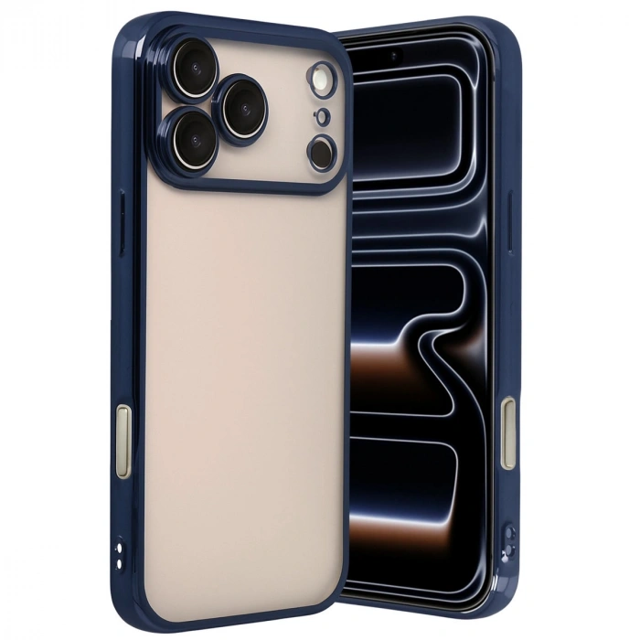 Apple İphone 17 Pro Max Razer Lensli Silikon - Lacivert