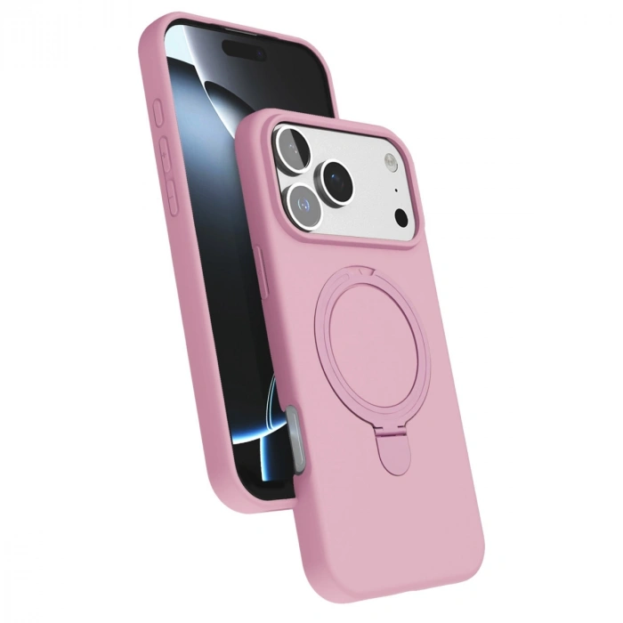 Apple İphone 17 Pro Max Regal Magsafe Standlı Kapak - Açık Pembe