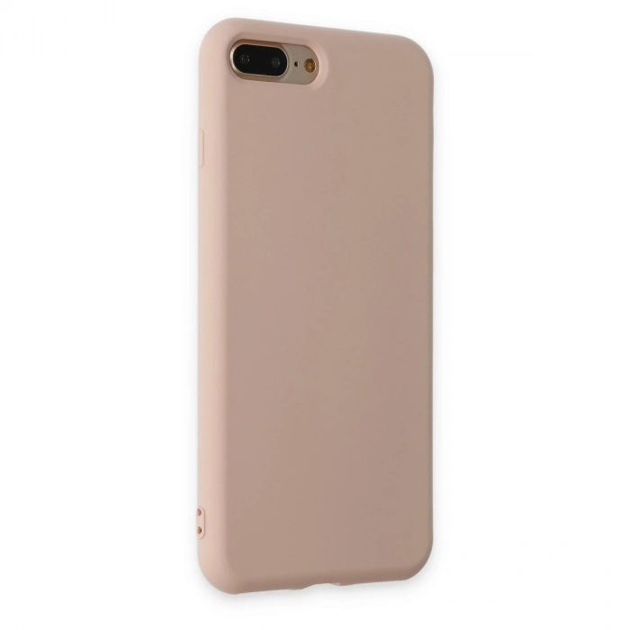 Apple İphone 7 Plus Kılıf Nano İçi Kadife Silikon - Pudra
