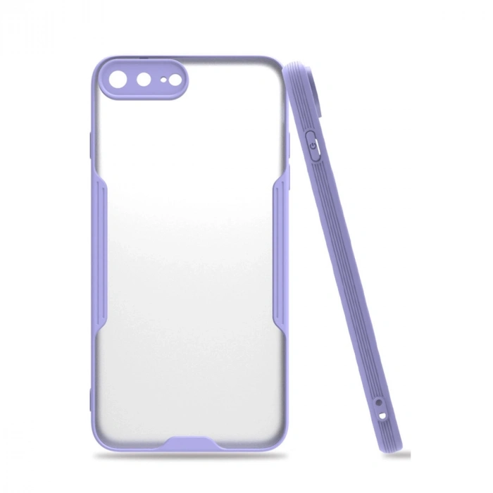 Apple İphone 7 Plus Kılıf Platin Silikon - Lila
