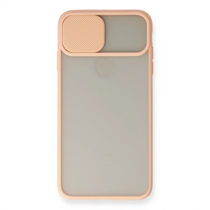 Apple İphone X Kılıf Palm Buzlu Kamera Sürgülü Silikon - Pembe