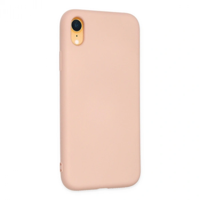 Apple İphone Xr Kılıf Nano İçi Kadife Silikon - Pudra