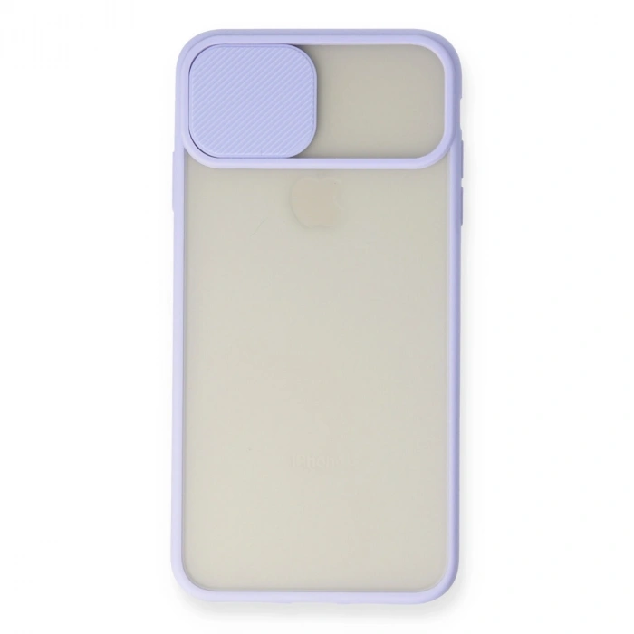 Apple İphone Xs Max Kılıf Palm Buzlu Kamera Sürgülü Silikon - Lila