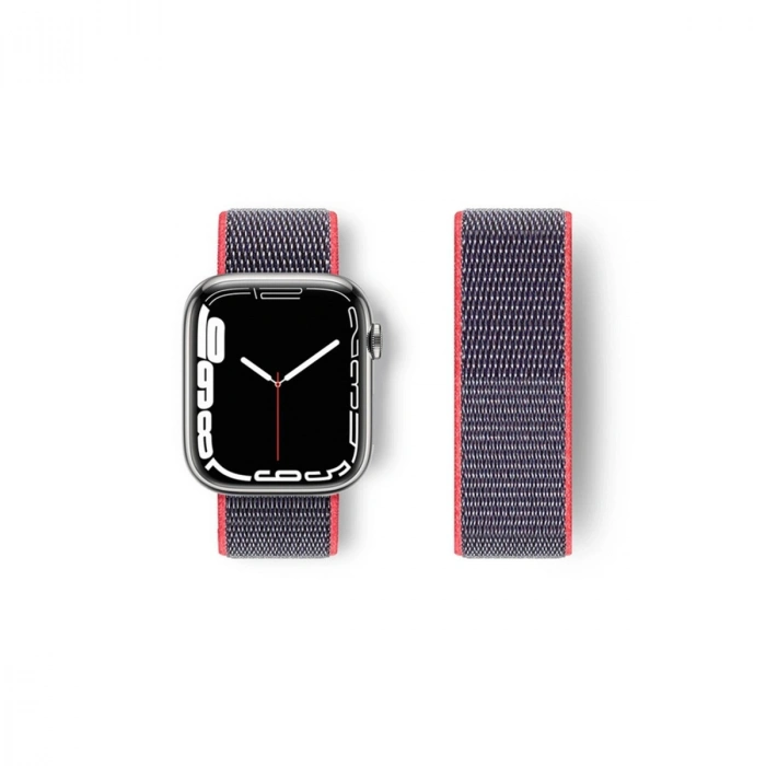 Apple Watch 42mm Hasırlı Cırtcırtlı Kordon - Pembe