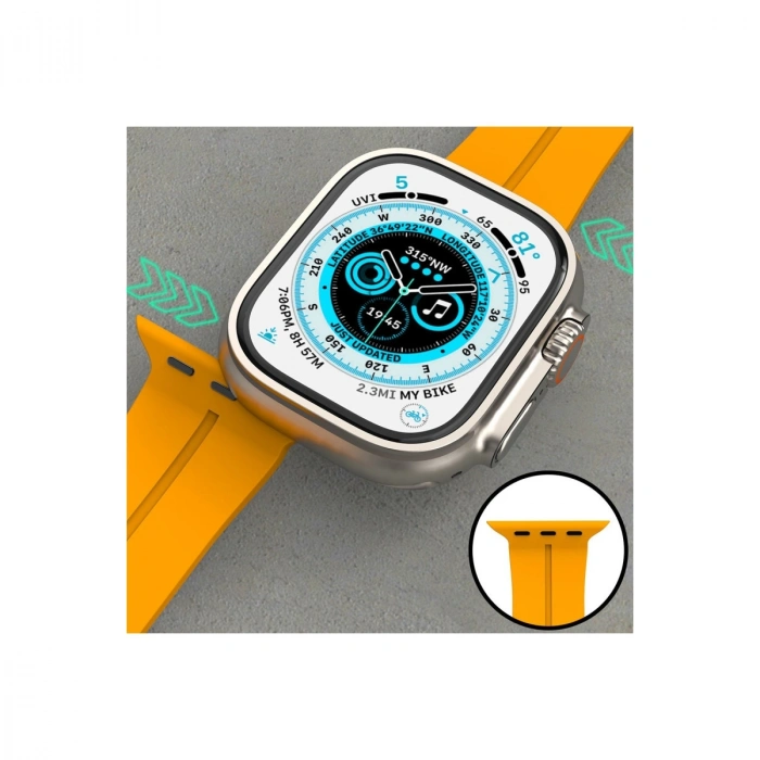 Apple Watch 42mm Kr412 Elegance Stylısh Kordon (saat Değildir) - Turuncu