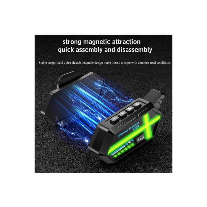 Bt26 Motosiklet Kask Kulaklık Bluetooth Rgb Işıklı 2 Eşleşme Özellikli 1000 Mah Intercom
