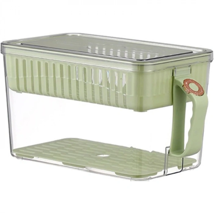 Buzdolabı Saklama Kabı - Süzgeçli Organizer - Vakum Mühürlü Kapak