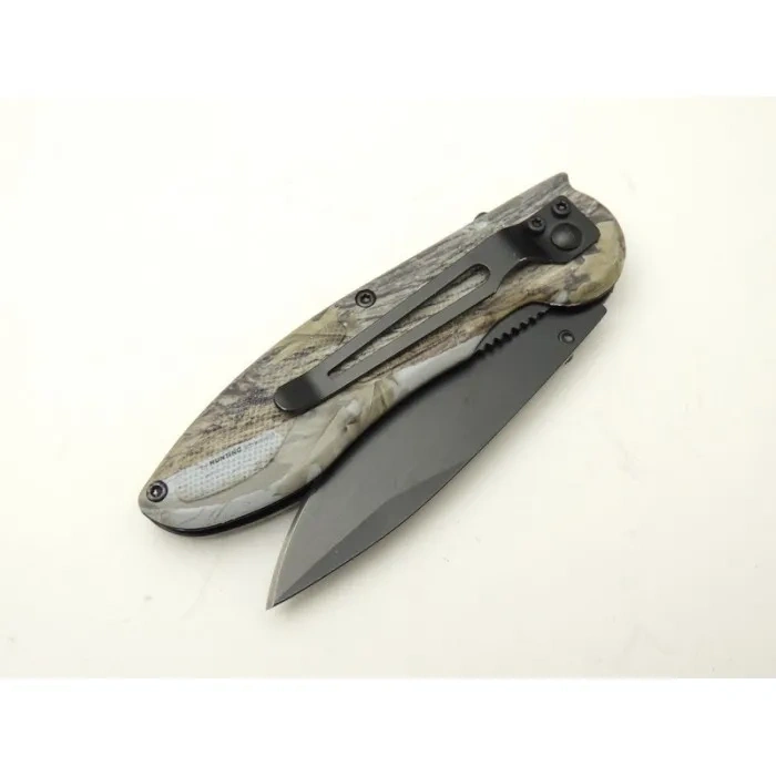 Çakı Yaprak Desenli 19,5 Cm Yarı Otomatik , Kemerlikli