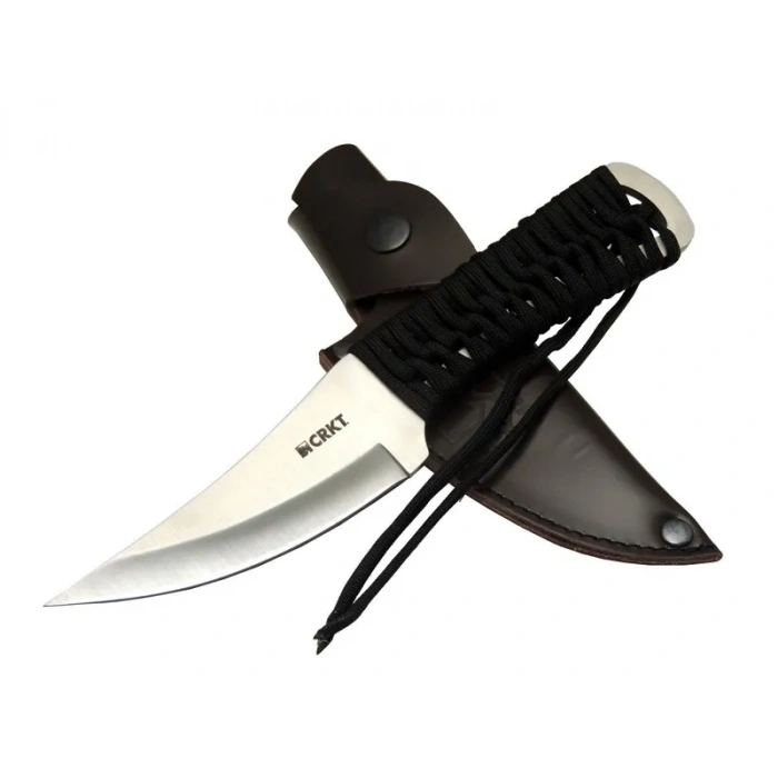 Crkt Scrub Fixed 2712 Wy Kamp / Outdoor Bıçak 22,5cm - İpli Sap, Deri Kılıflı