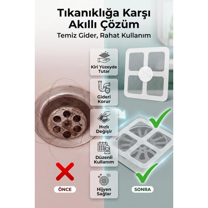 Gider Kapatıcı Pislik Tutucu Kendinden Yapışkanlı Gider Kapağı