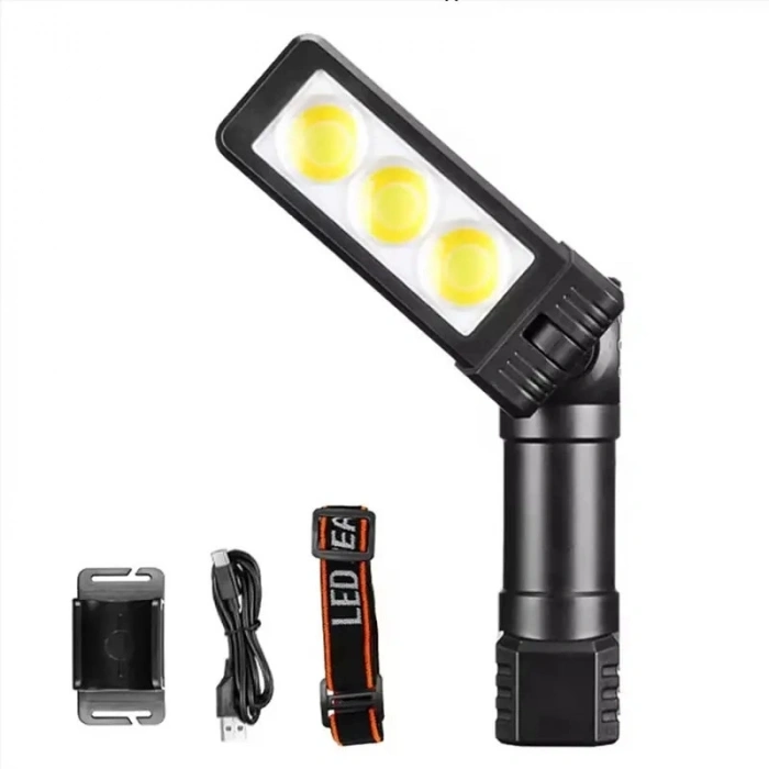 Gold Silver Gs-225 3 Led Usb Şarjlı Çok Fonksiyonlu Kafa Feneri