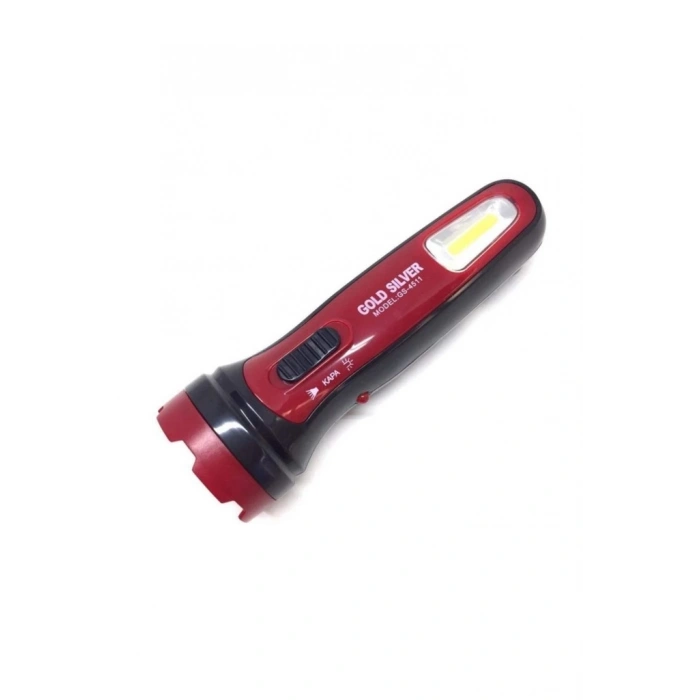 Gold Sılver Gs-4511 1 Watt+1 Watt Cob Ledli Şarjlı El Feneri