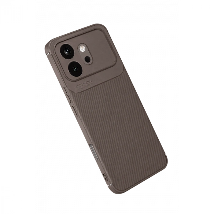 Huawei Honor 600 Auto Focus Karbon Kapak - Gri