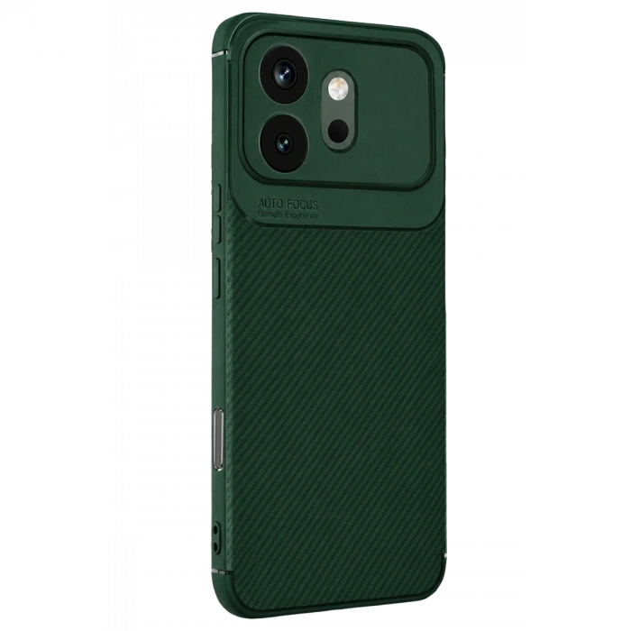 Huawei Honor 600 Auto Focus Karbon Kapak - Koyu Yeşil