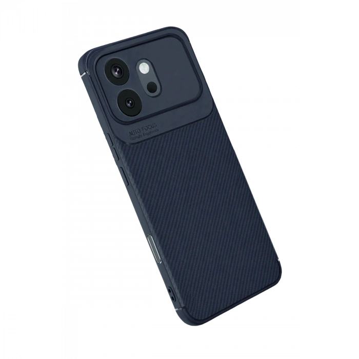 Huawei Honor 600 Auto Focus Karbon Kapak - Lacivert