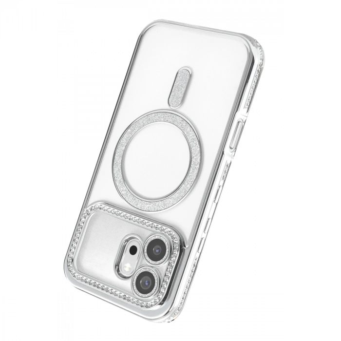 Huawei Honor 600 Joke Simli Magneticsafe Kılıf - Gümüş