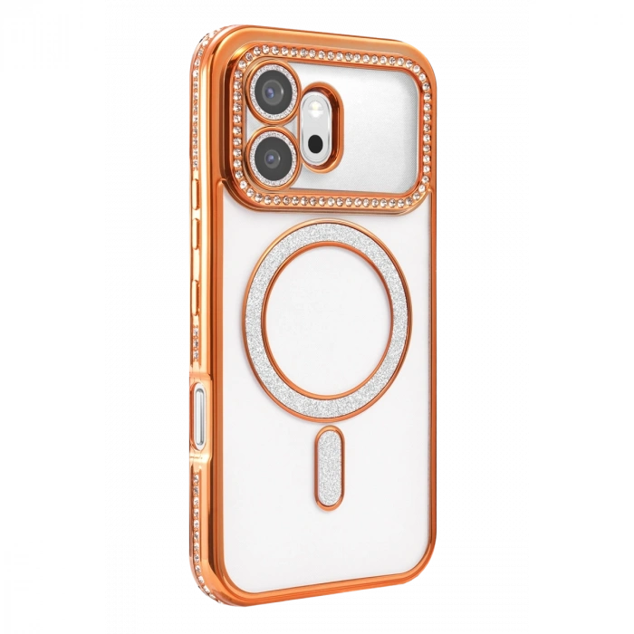 Huawei Honor 600 Joke Simli Magneticsafe Kılıf - Turuncu
