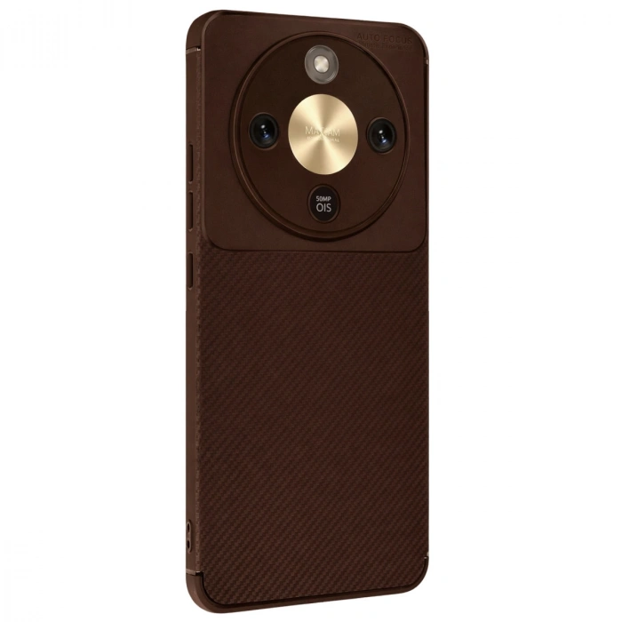 Huawei Honor Magic 8 Lite Auto Focus Karbon Kapak - Kahverengi