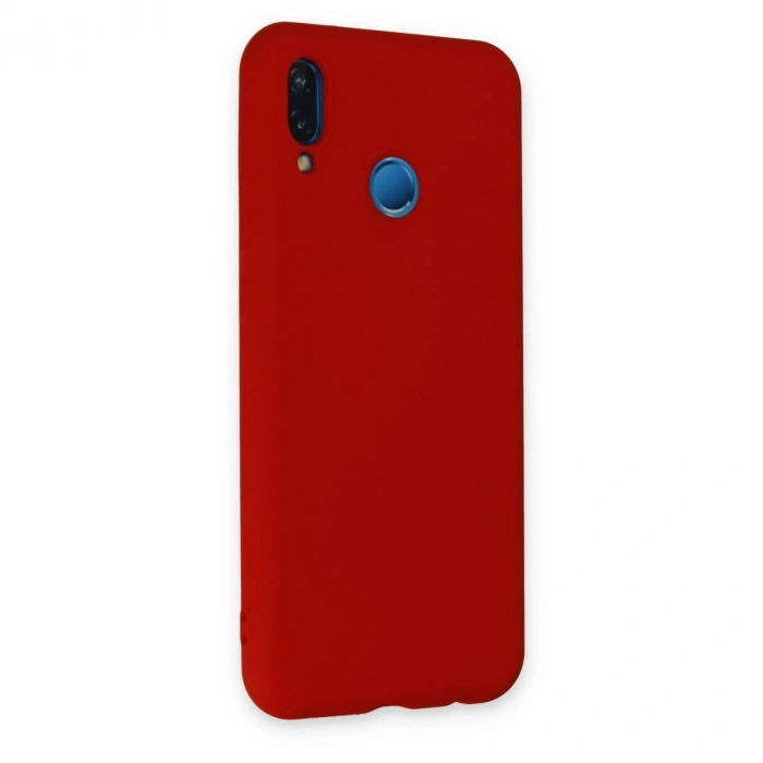 Huawei P20 Lite Kılıf Nano İçi Kadife Silikon - Kırmızı