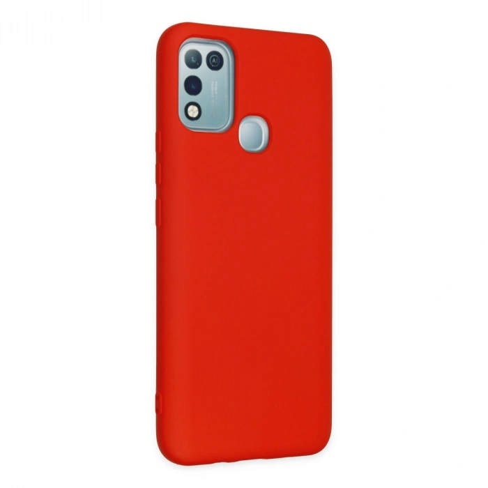 İnfinix Hot 10 Play Kılıf Nano İçi Kadife Silikon - Kırmızı