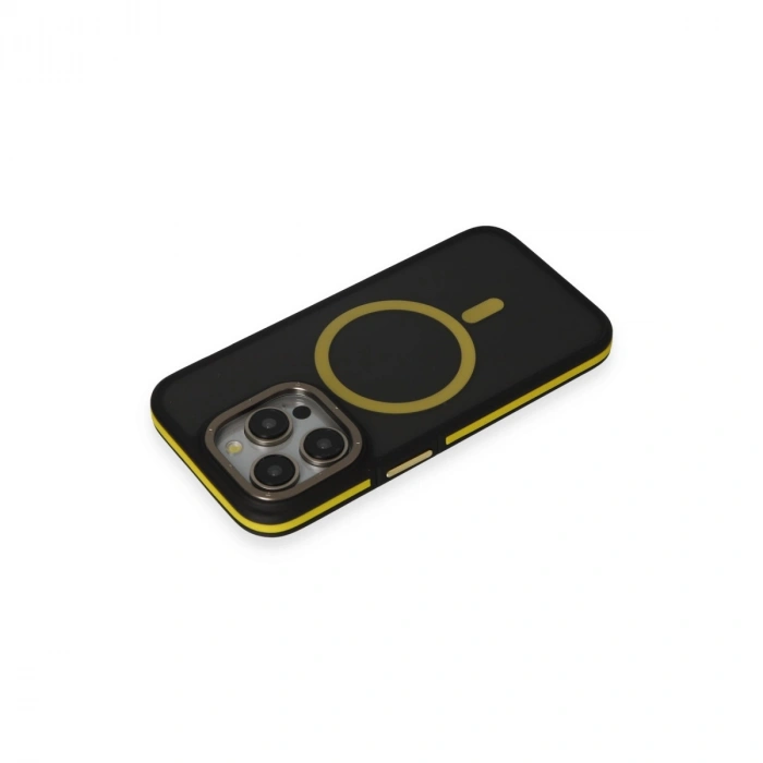 Joko Apple İphone 14 Pro Max Kılıf Rocky Magsafe Kapak - Siyah-sarı