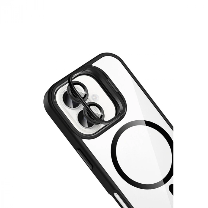 Joko Apple İphone 17 Remim Lensli Magsafe Standlı Kapak - Siyah
