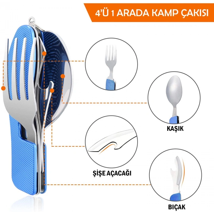 Kamp Çatal&Kaşık&Bıçak Seti - Orcamp - Kırmızı (OUT-1350)