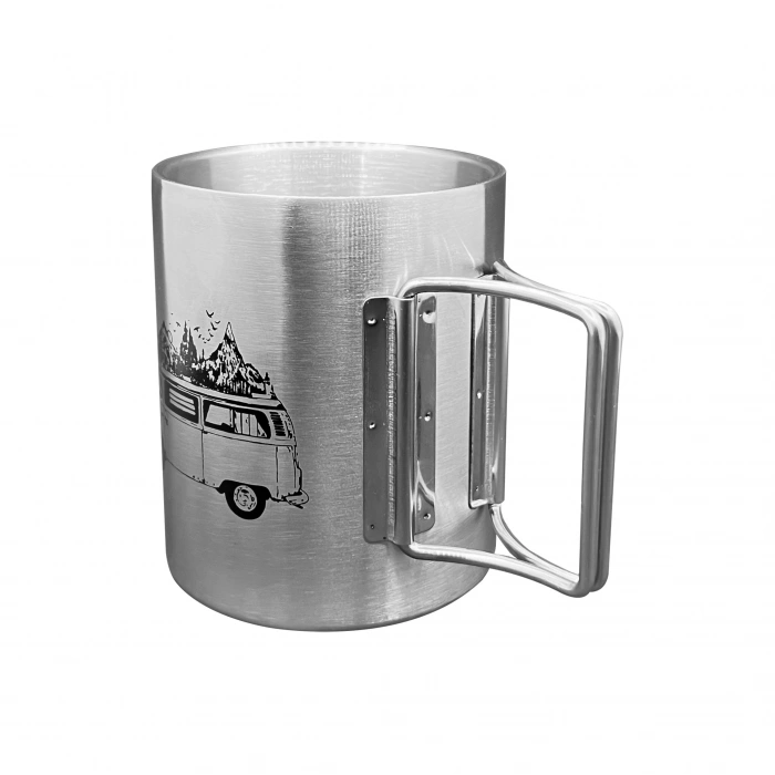 Katlanabilir Saplı Çelik Kupa Bardak - Orcamp - 180 ml - Karavan (OUT-1800)