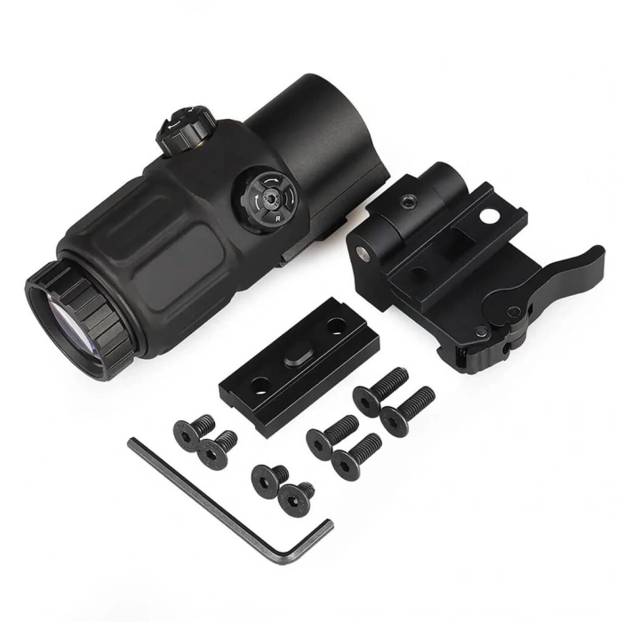 Magnifier 5x Yakınlaştırmalı Dürbün  22mm Ray Uyumlu, Katlanır Yaylı Ayaklı