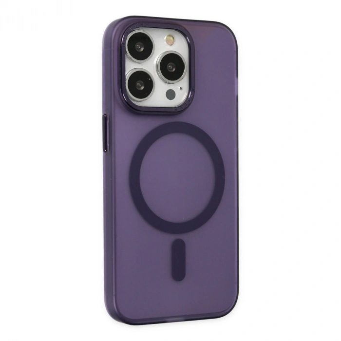 Newface Apple İphone 14 Pro Kılıf Lodos Magneticsafe Mat Kapak - Mor