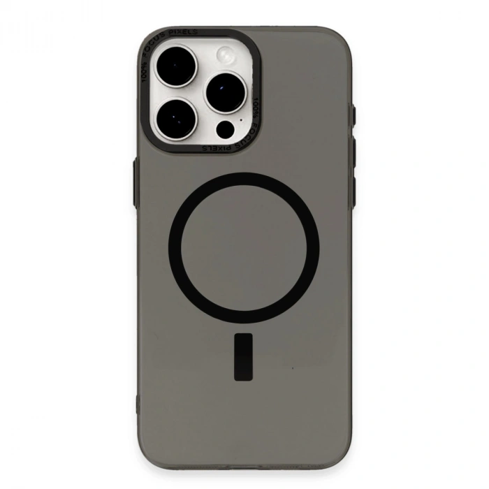 Newface Apple İphone 15 Pro Max Kılıf Anka Pc Magneticsafe Sert Metal Kapak - Siyah