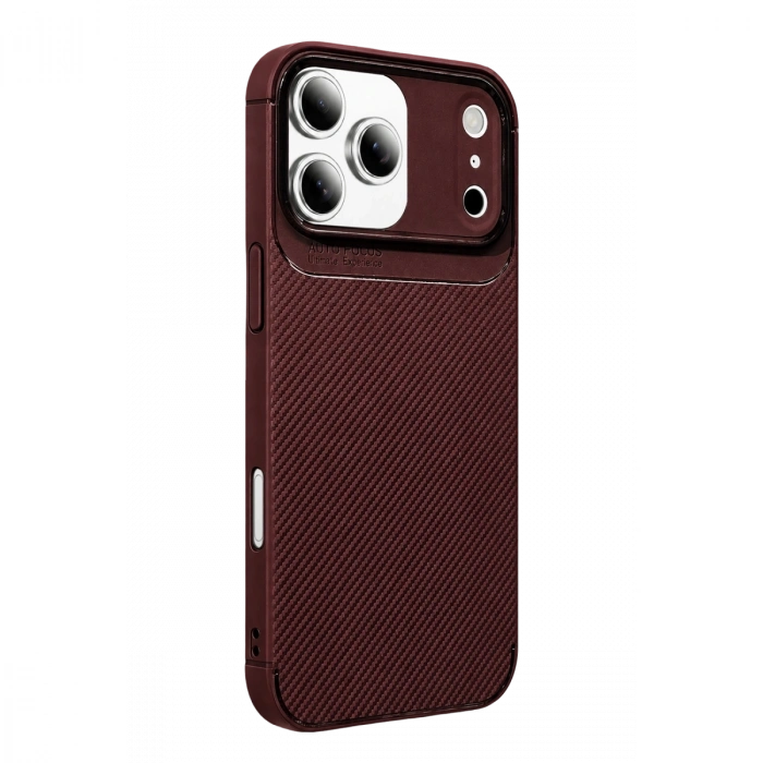 Newface Apple İphone 17 Pro Auto Focus Karbon Kapak - Bordo