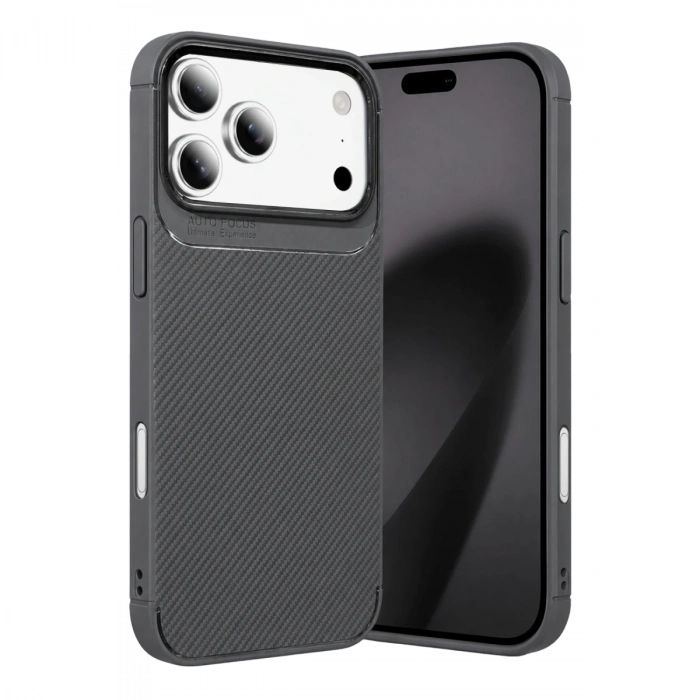 Newface Apple İphone 18 Pro Auto Focus Karbon Kapak - Gri
