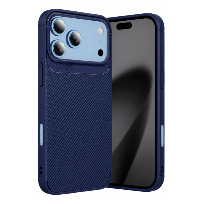 Newface Apple İphone 18 Pro Max Auto Focus Karbon Kapak - Lacivert