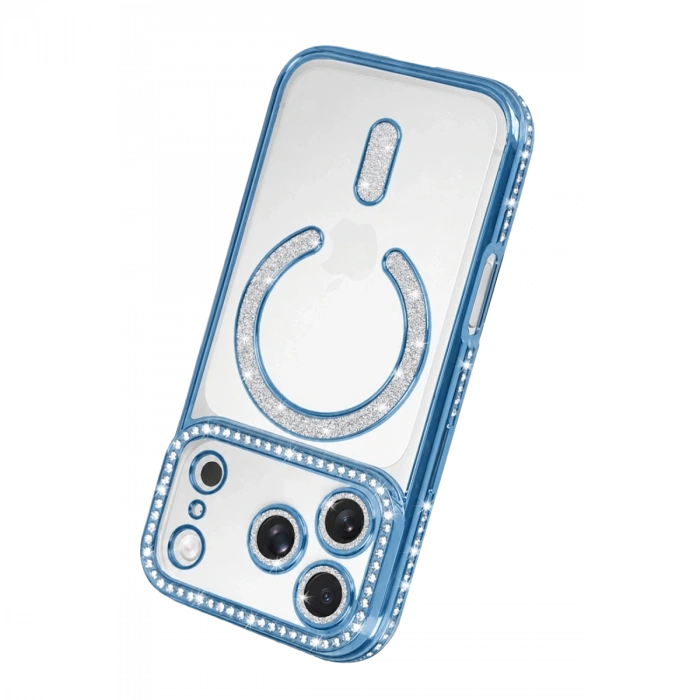 Newface Apple İphone 18 Pro Max Joke Simli Magneticsafe Kılıf - Sierra Blue