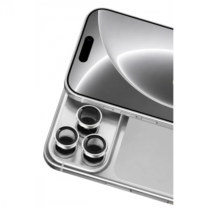 Newface Apple İphone 18 Pro Max Raze Metal Kamera Lens - Gümüş
