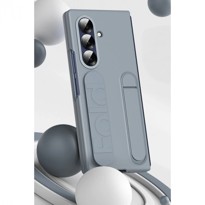 Newface Samsung Galaxy Z Fold 7 Kılıf Costa Standlı Kapak - Gri