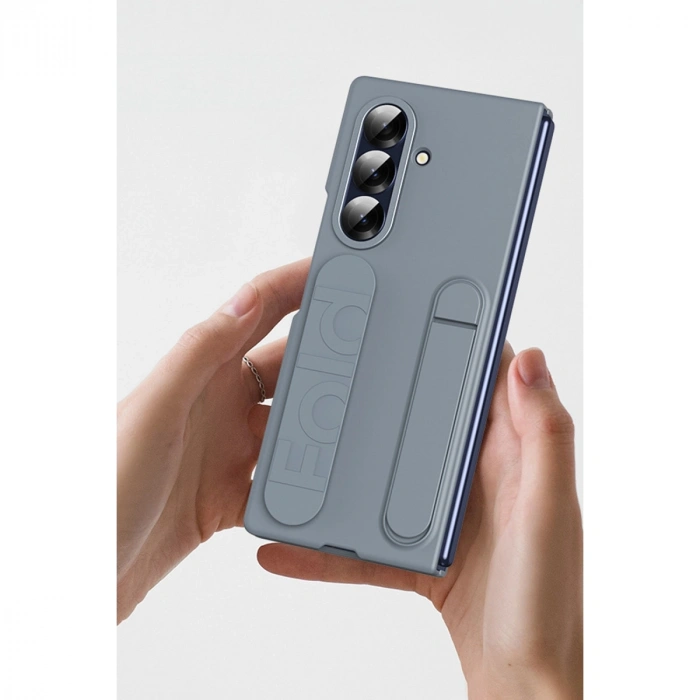 Newface Samsung Galaxy Z Fold 7 Kılıf Costa Standlı Kapak - Gri