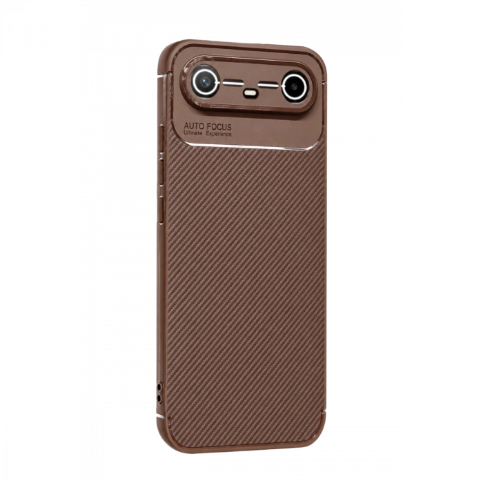 Newface Tecno Spark Slim 5g Auto Focus Karbon Kapak - Kahverengi