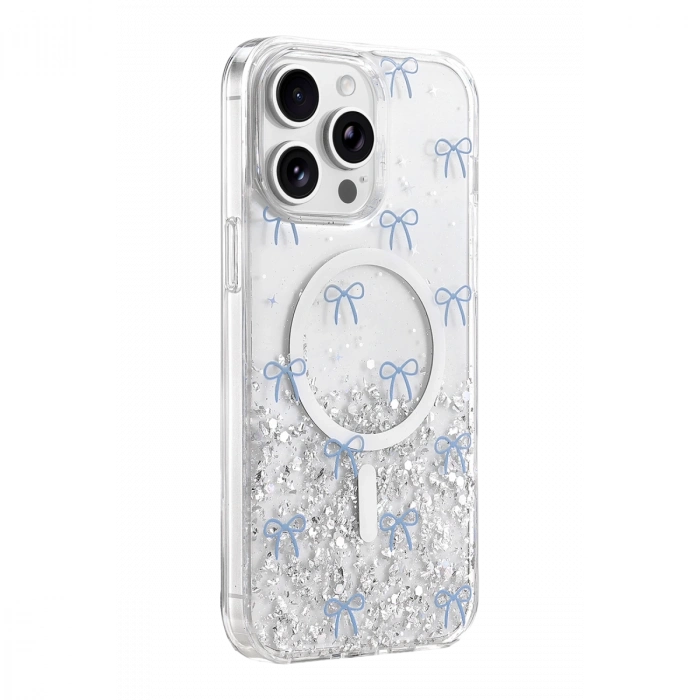 Onegif Apple İphone 15 Pro Max Misk Simli Magsafe Kapak - Desen 3