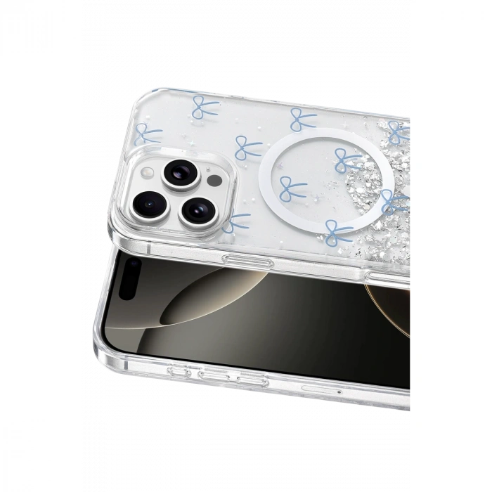 Onegif Apple İphone 16 Pro Max Misk Simli Magsafe Kapak - Desen 3