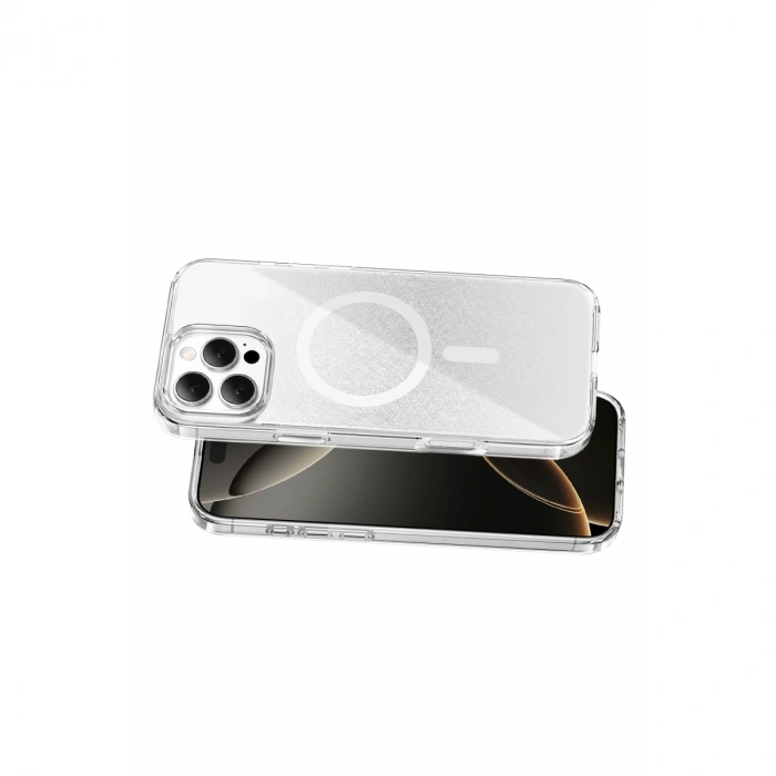 Onegif Apple İphone 16 Pro Max Sora Simli Magsafe Kapak - Beyaz