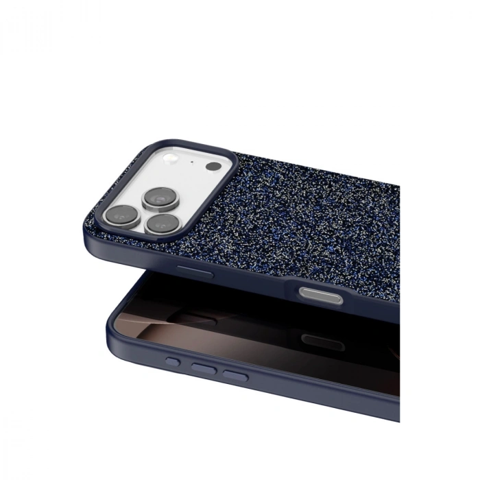 Onegif Apple İphone 17 Pro Max Bright Simli Kapak - Mavi